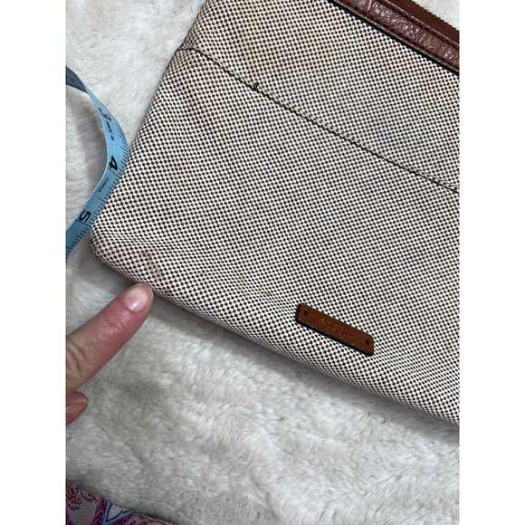 Fossil Crossbody Purse Canvas Leather Bag - Picture 7 of 10